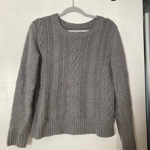 G.H. Bass & Co. Gray Cable Knit Crewneck Sweater